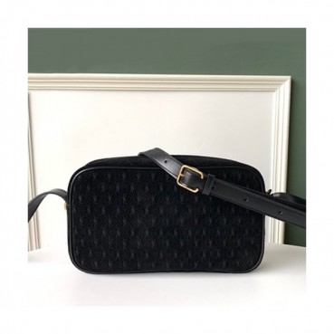 Saint Laurent 2019 Monogram Suede Camera Shoulder Bag,25.5CM - 입생로랑 2019 모노그램 스웨이드 카메라 숄더백,8505, SLB0402,25.5CM,블랙