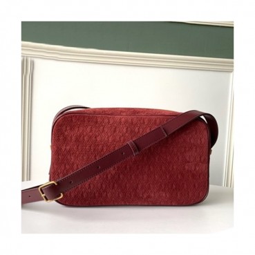 Saint Laurent 2019 Monogram Suede Camera Shoulder Bag,25.5CM - 입생로랑 2019 모노그램 스웨이드 카메라 숄더백,8505 , SLB0401,25.5CM,레드