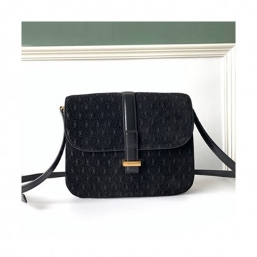 Saint Laurent 2019 Monogram Suede Shoulder Bag,23CM - 입생로랑 2019 모노그램 스웨이드 숄더백,8504 , SLB0400,23CM,블랙
