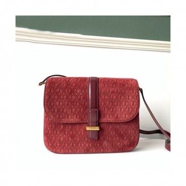 Saint Laurent 2019 Monogram Suede Shoulder Bag,23CM - 입생로랑 2019 모노그램 스웨이드 숄더백,8504 , SLB0399,23CM,레드