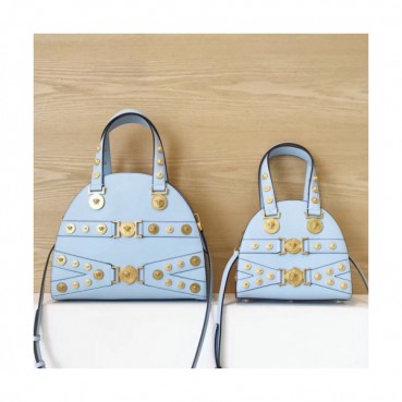 Versace 2019 Tribute Leather Tote Shoulder Bag,22/31CM - 베르사체 2019 트리뷰트 여성용 레더 토트 숄더백 ,VERB0060,22/31CM,스카이블루