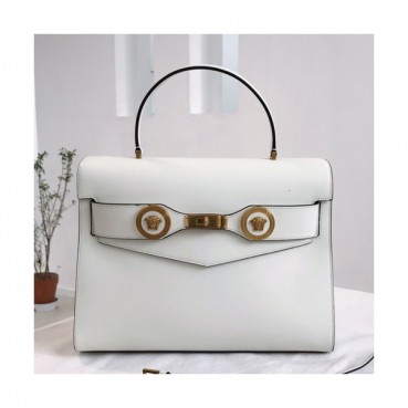 Versace 2019 Women Leather Tote Shoulder Bag,32CM - 베르사체 2019 여성용 레더 토트 숄더백 ,VERB0058,32CM,화이트