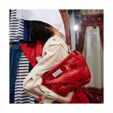 Maison Margiela 2019 Glam Slam Leather Large Shoulder Bag / Clutch Bag,42cm - 메종 마르지엘라 2019 글램 슬램 레더 라지 숄더백 / 클러치백,MMB0021,42cm,레드