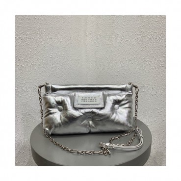 Maison Margiela 2019 Glam Slam Leather Small Chain Shoulder Bag / Clutch Bag,29cm - 메종 마르지엘라 2019 글램 슬램 레더 스몰 체인 숄더백 / 클러치백,MMB0016,29cm,실버