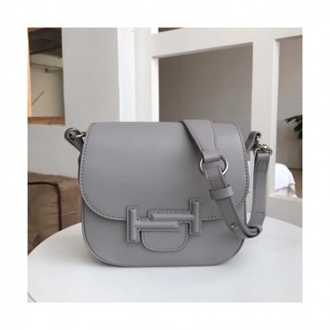 Tod's 2019 Double T Leather Shoulder Bag,22cm - 토즈 2019 더블 티 레더 숄더백,TODB0012,22cm,그레이