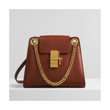 Chole 2019 Annie Leather Shoulder Bag, 22cm -  끌로에 2019 애니 레더 숄더백,CLB0119,22cm,브라운