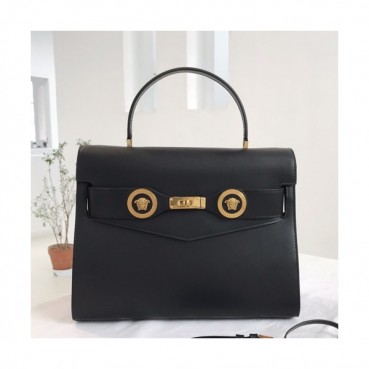Versace 2019 Women Leather Tote Shoulder Bag,32CM - 베르사체 2019 여성용 레더 토트 숄더백 ,VERB0057,32CM,블랙