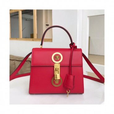 Versace 2019 Women Leather Tote Shoulder Bag,20.5CM - 베르사체 2019 여성용 레더 토트 숄더백 ,VERB0056,20.5CM,레드