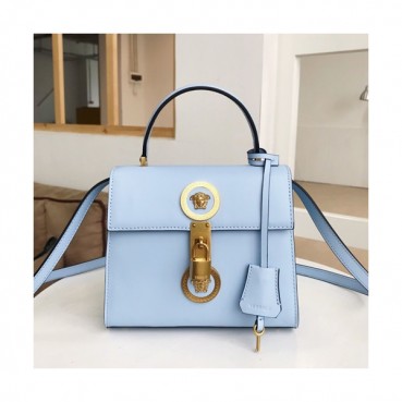 Versace 2019 Women Leather Tote Shoulder Bag,20.5CM - 베르사체 2019 여성용 레더 토트 숄더백 ,VERB0055,20.5CM,스카이블루