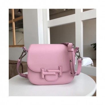 Tod's 2019 Double T Leather Shoulder Bag,22cm - 토즈 2019 더블 티 레더 숄더백,TODB0001,22cm,핑크