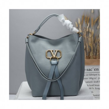 Valentino 2019 V-ring Leather Tote Shoudler Bag,34CM 