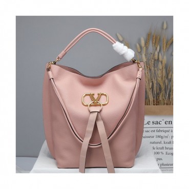 Valentino 2019 V-ring Leather Tote Shoudler Bag,34CM 