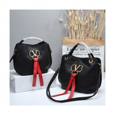 Valentino 2019 V-ring Leather Tote Shoudler Bag,26/33CM 