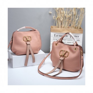 Valentino 2019 V-ring Leather Tote Shoudler Bag,26/33CM 