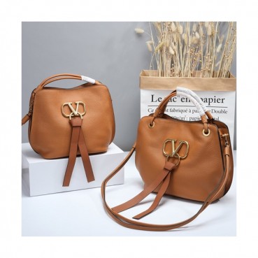 Valentino 2019 V-ring Leather Tote Shoudler Bag,26/33CM 