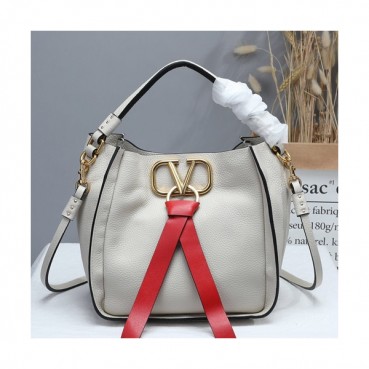 Valentino 2019 V-ring Leather Tote Shoudler Bag,22CM 
