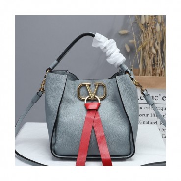 Valentino 2019 V-ring Leather Tote Shoudler Bag,22CM 