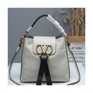 Valentino 2019 V-ring Leather Tote Shoudler Bag,22CM 