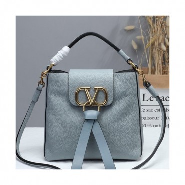 Valentino 2019 V-ring Leather Tote Shoudler Bag,22CM 