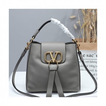 Valentino 2019 V-ring Leather Tote Shoudler Bag,22CM 