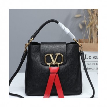 Valentino 2019 V-ring Leather Tote Shoudler Bag,22CM 