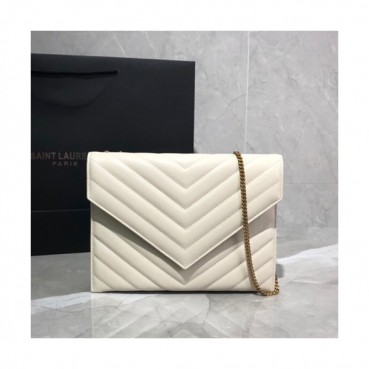 Saint Laurent 2019 Tribeca Women Chain Shoulder Bag,24CM - 입생로랑 2019 트리베카 여성용 체인 숄더백,569267 , SLB0388,24CM,화이트