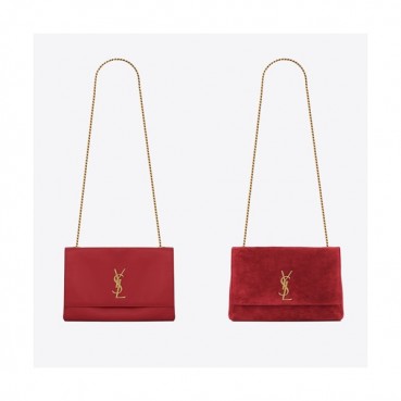 Saint Laurent 2019 Women Kate Reversible Chain Shoulder Bag ,28.5CM - 입생로랑 2019 여성용 케이트 리버서블 체인 숄더백 553804 , SLB0386,28.5CM,레드(금장)