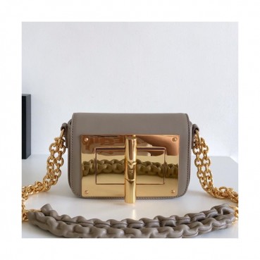 Tom Ford 2019 Leather Shoulder Bag,16/24cm - 톰 포드 2019 레더 여성용 숄더백 TFB0003,16/24cm,그레이