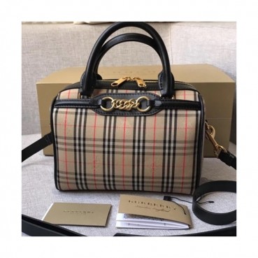 Burberry 2019 Tote Shoulder Bag,23/31CM - 버버리 2019 여성용 토트 숄더백,BURB0310,23/31CM,블랙+베이지