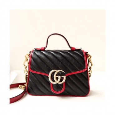 Gucci GG Marmont Women Tote Shoulder Bag,21CM - 구찌 GG 마몬트 여성용 토트 숄더백 583571,GUB0668,21CM,블랙