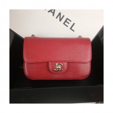 Chanel 2019 Lizard Leather Chain Shoulder Bag - 샤넬 2019 리저드 레더 체인 숄더백 CHAB0814,레드(금장)