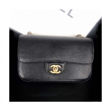 Chanel 2019 Lizard Leather Chain Shoulder Bag - 샤넬 2019 리저드 레더 체인 숄더백 CHAB0809,블랙(금장)