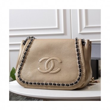 Chanel 2019 Leather Chain Shoulder Bag,30CM - 샤넬 2019 레더 체인 숄더백 CHAB0807,30CM,베이지