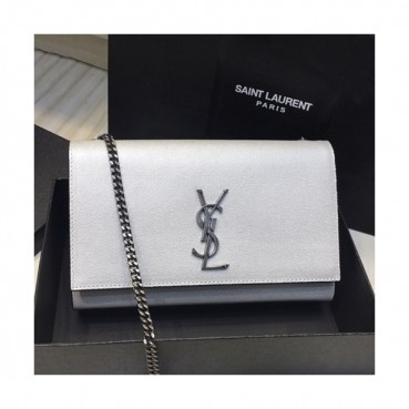 Saint Laurent Women Chain Satchel Shoulder Bag ,24CM - 입생로랑 여성용 체인 사첼 숄더백 326076 , SLB0383,24CM,라이트실버(은장)