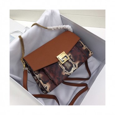 Givenchy 2019 GV3 Leather Large Chain Shoulder Bag,29CM - 지방시 2019 GV3 레더 라지 체인 숄더백,GVB0066,29CM,브라운