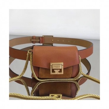 Givenchy 2019 Leather Chain Shoulder Bag / Belt Bag,12CM - 지방시 2019 레더 체인 숄더백 / 벨트백,GVB0063,12CM,브라운