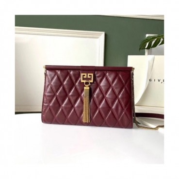 Givenchy 2019 GEM Leather Chain Shoulder Bag,28CM - 지방시 2019 젬 레더 체인 숄더백,GVB0054,28CM,와인