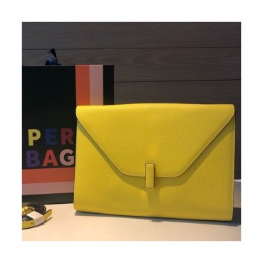 Valextra 2019 Epsom Leather Shoulder Bag,28CM - 발렉스트라 2019 엡송 레더 숄더백,VALB0104,28CM,옐로우