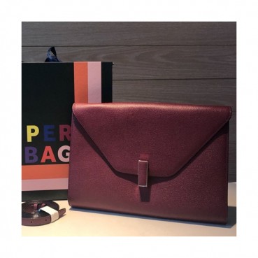 Valextra 2019 Epsom Leather Shoulder Bag,28CM - 발렉스트라 2019 엡송 레더 숄더백,VALB0102,28CM,다크레드