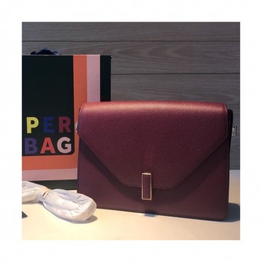 Valextra 2019 Epsom Leather Shoulder Bag,26CM - 발렉스트라 2019 엡송 레더 숄더백,VALB0081,26CM,다크레드