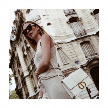 Dior 2019 Leather CD Buckle Shoulder Bag,24CM - 디올 2019 레더 CD 버클 여성용 숄더백  DIOB0271,24CM,화이트