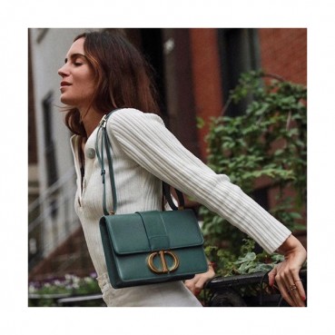 Dior 2019 Leather CD Buckle Shoulder Bag,24CM - 디올 2019 레더 CD 버클 여성용 숄더백  DIOB0270,24CM,그린