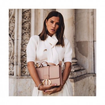 Dior 2019 Leather CD Buckle Shoulder Bag,24CM - 디올 2019 레더 CD 버클 여성용 숄더백  DIOB0269,24CM,연핑크