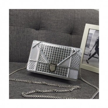 Dior 2019 Dior Rama Leather Chain Shoulder Bag ,19CM - 디올 2019 디올라마 레더 여성용 체인 숄더백 DIOB0244,19cm,실버