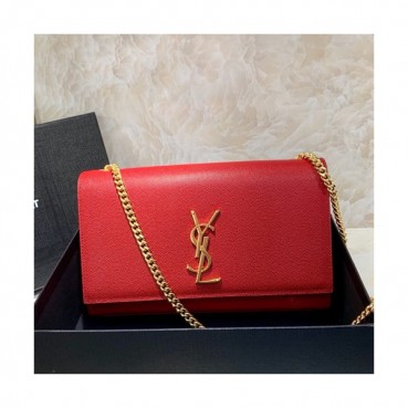 Saint Laurent Women Chain Satchel Shoulder Bag,24CM - 입생로랑 여성용 체인 사첼 숄더백 326076 , SLB0337,24CM,레드