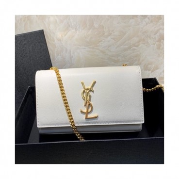 Saint Laurent Women Chain Shoulder Bag,20CM - 입생로랑 여성용 체인 숄더백 464390 , SLB0327,20CM,화이트
