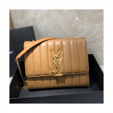 Saint Laurent 2019 Vicky Chain Wallet Shoulder Bag,20.5cm - 입생로랑 2019 비키 체인 월릿 숄더백 554125 , SLB0323,20.5cm,카멜