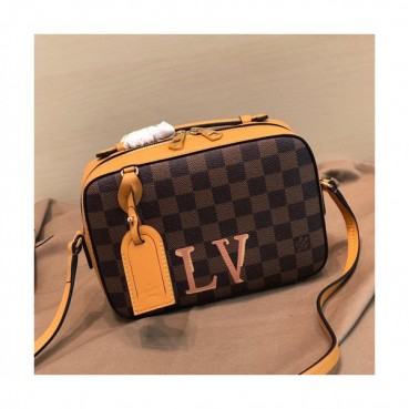Louis Vuitton 2019 Saintonge Camera Shoulder Bag,22cm - 루이비통 2019 생통주 카메라 숄더백 M43555,LOUB1366 ,22cm,브라운+옐로우
