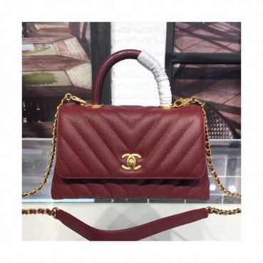 Chanel 2019 Coco Chain Handle Shoulder Bag,23CM - 샤넬 2019 코코 체인 핸들 숄더백,CHAB0758,23CM,와인
