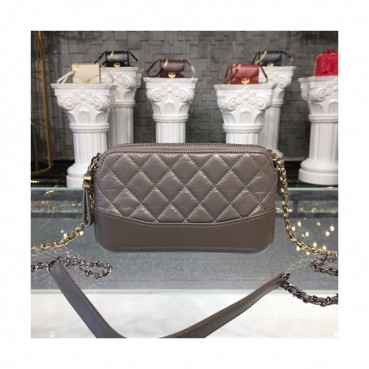 Chanel Women Gabrielle Leather Chain Shoulder Bag ,18CM - 샤넬 여성용 가브리엘 레더 체인 숄더백,CHAB0726,18CM,다크그레이